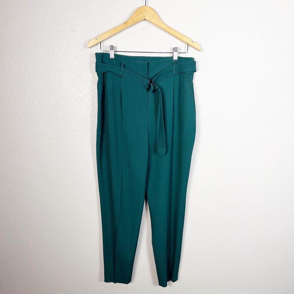 Akris Punto Size 10 Women's Fred Textured Wool High Rise Pleated Pants Office